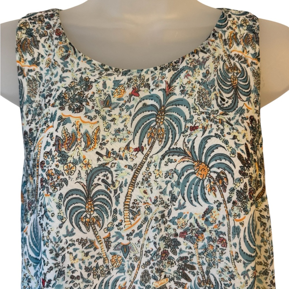 Max Studio Sleeveless Top w/Fun Tropical Palm Tree Design  LARGE    #Y - Picture 2 of 11
